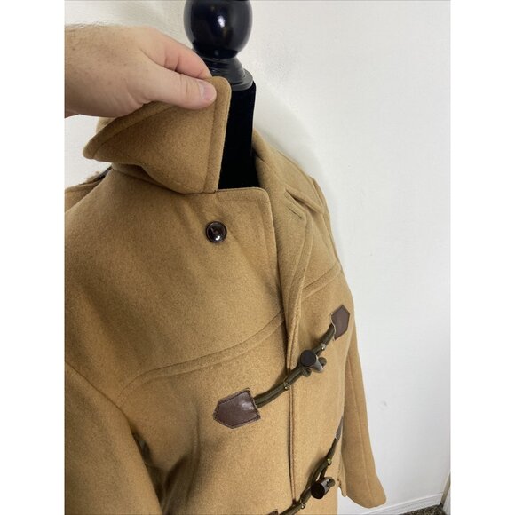 Vintage Mitchell Wool Duffle Coat 70s Toggle Plaid Lined Winter Woman M - Picture 11 of 14
